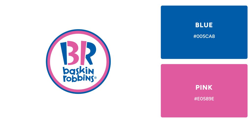 Baskin Robbins Logo Colors Psychology - Blue and Pink