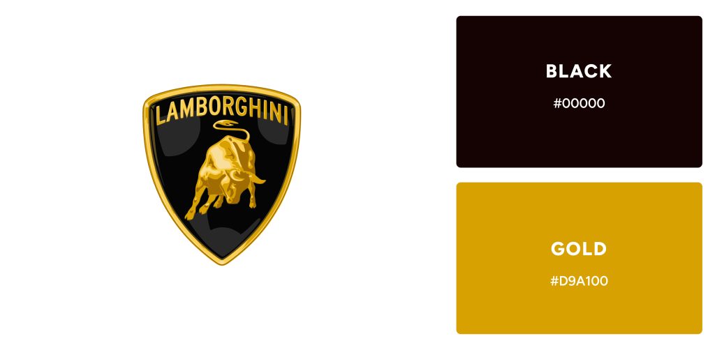 Lamborghini Logo Colors Psychology - Black and Gold