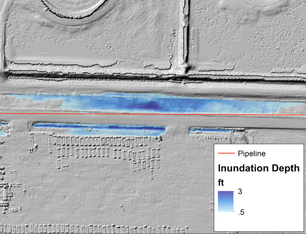 Inundation analytics in Teren software